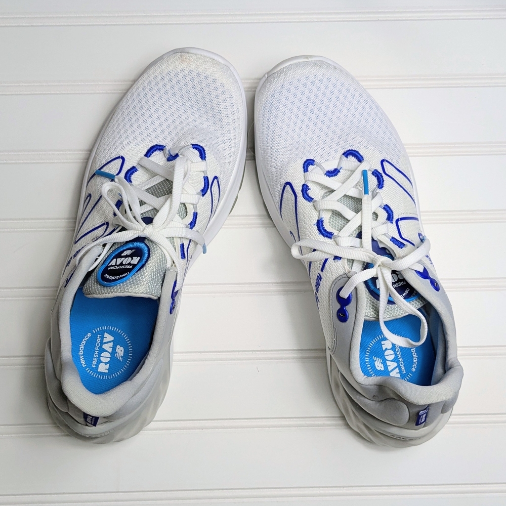 New Balance White and Blue Women's Sneakers - Picture 10 of 12
